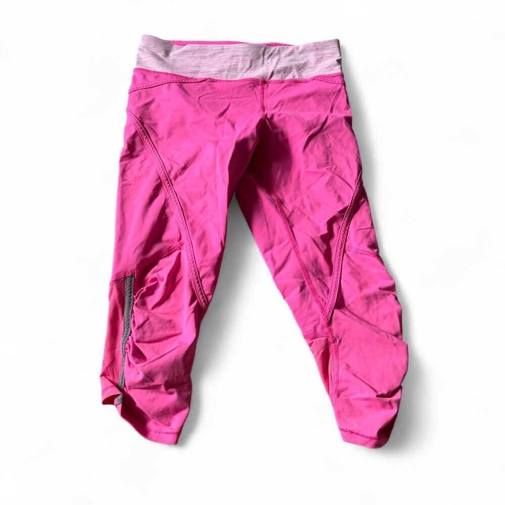 Lululemon Women's Pink and Grey Leggings